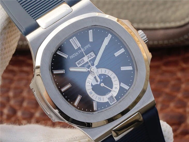 KM厂百达翡丽运动系列鹦鹉螺月相腕表LU 高仿百达翡丽鹦鹉螺手表￥2780.00 第4张