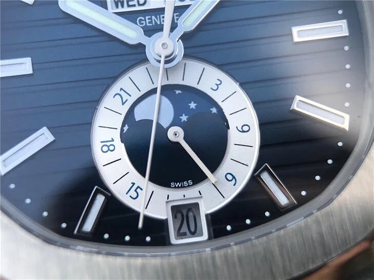 KM厂百达翡丽运动系列鹦鹉螺月相腕表LU 高仿百达翡丽鹦鹉螺手表￥2780.00 第5张