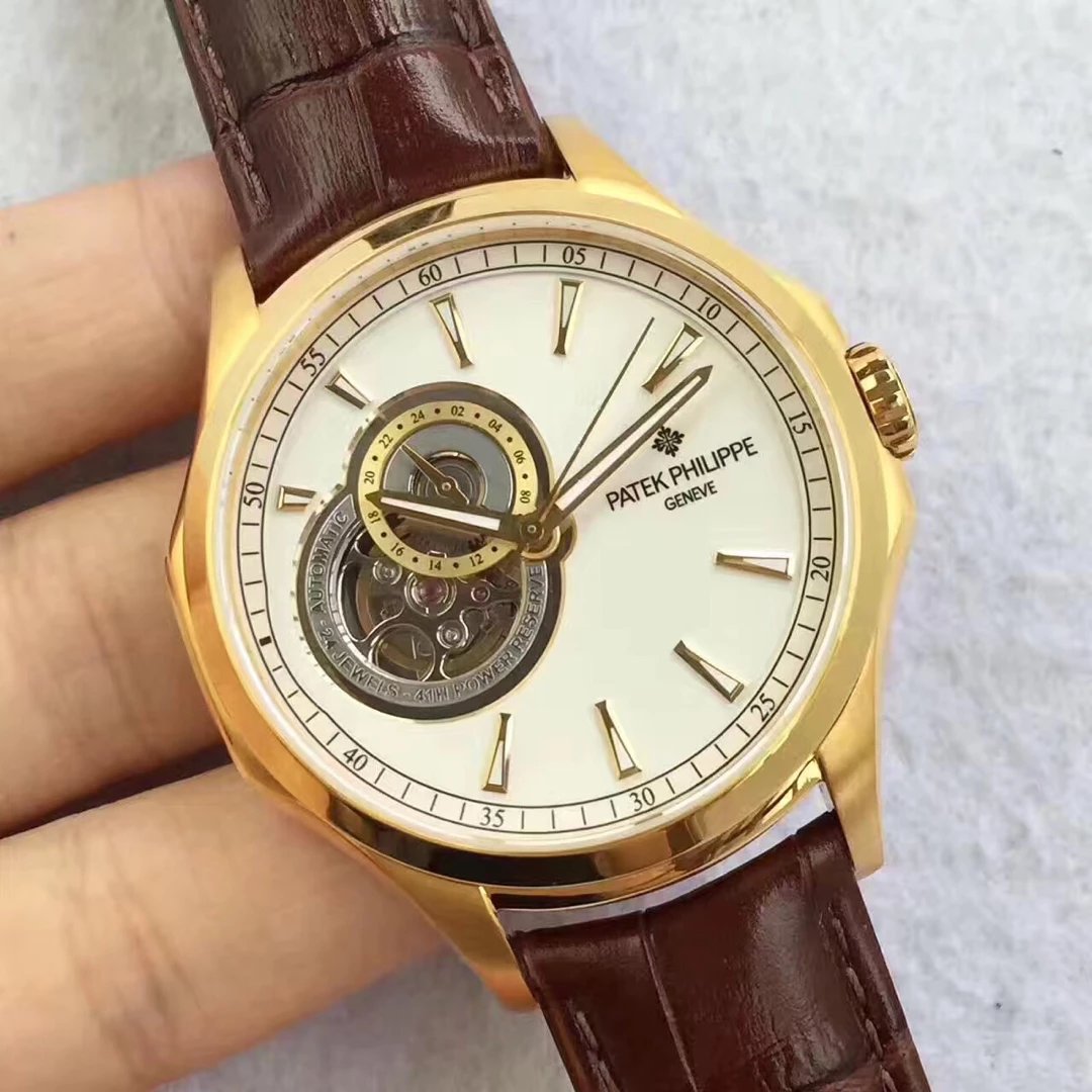 2017百达翡丽最新款经典永恒真24时指针精钢 一比一精仿百达翡丽手表价格图片男表￥3480.00 第2张