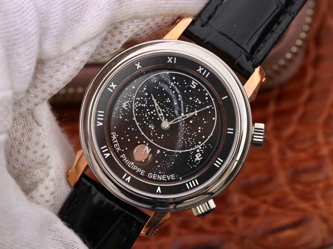 百达PatekPhilippe机械男表升级版星空5102天月款系列 高仿百达翡丽星空手表多少钱￥3180.00 第3张