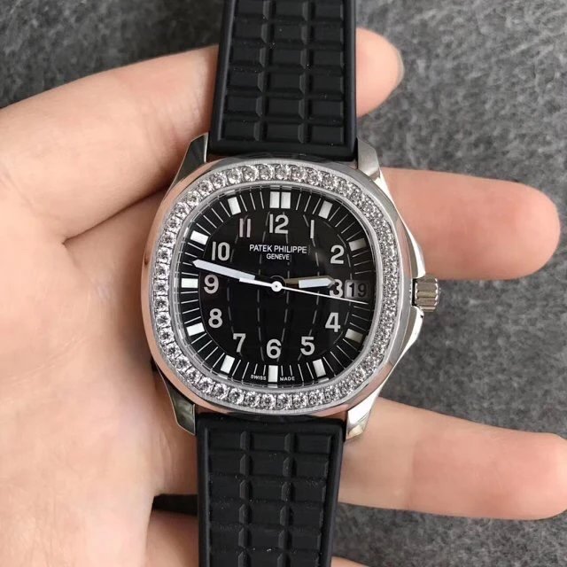 PPF厂手表百达翡丽AQUANAUT系列5068R001手雷18k金镶钻自动机械女表表带 精仿百达翡丽女表价格￥3480.00