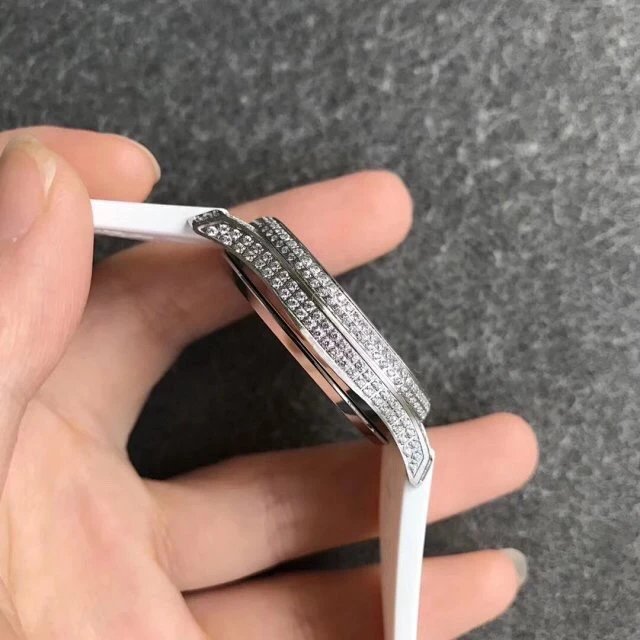 PPF厂手表百达翡丽AQUANAUT系列5068R001手雷18k金镶钻自动机械女表橡胶 百达翡丽750高仿女表￥3480.00 第7张